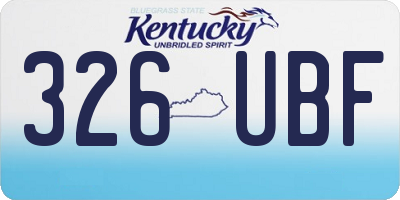KY license plate 326UBF