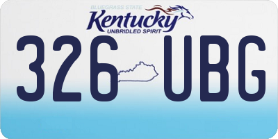 KY license plate 326UBG