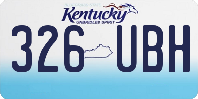 KY license plate 326UBH
