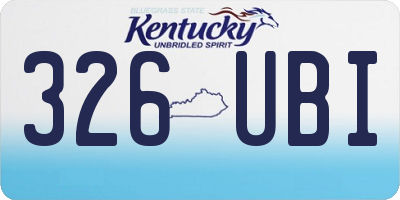 KY license plate 326UBI