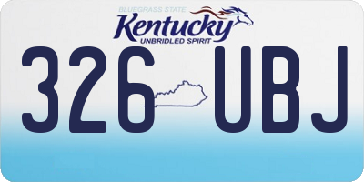 KY license plate 326UBJ