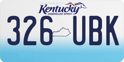 KY license plate 326UBK