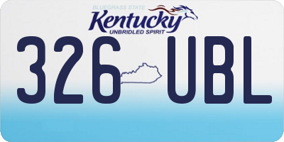 KY license plate 326UBL