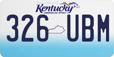KY license plate 326UBM