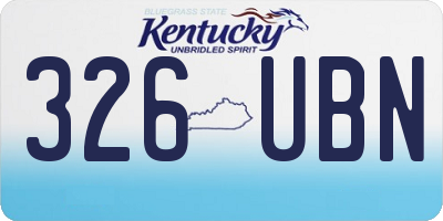 KY license plate 326UBN