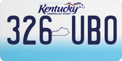 KY license plate 326UBO