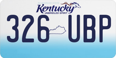 KY license plate 326UBP