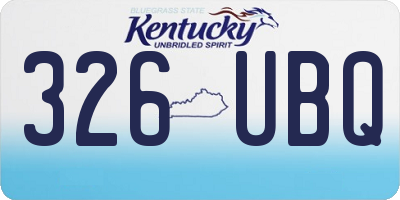 KY license plate 326UBQ