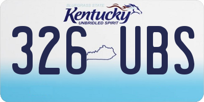 KY license plate 326UBS