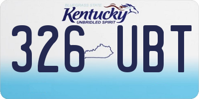 KY license plate 326UBT