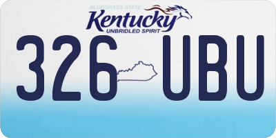 KY license plate 326UBU