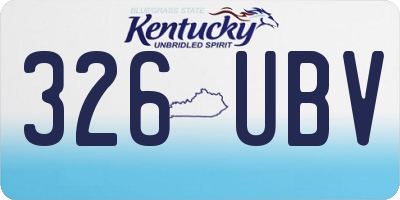 KY license plate 326UBV
