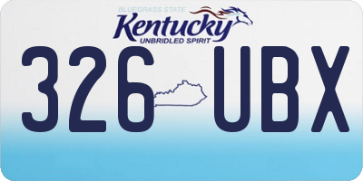 KY license plate 326UBX