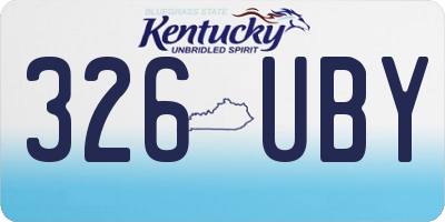 KY license plate 326UBY