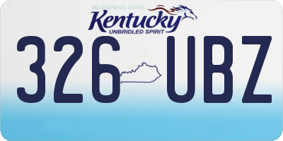KY license plate 326UBZ