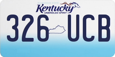 KY license plate 326UCB