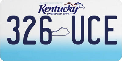 KY license plate 326UCE