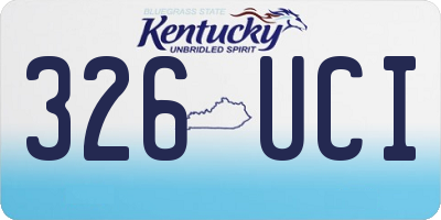 KY license plate 326UCI