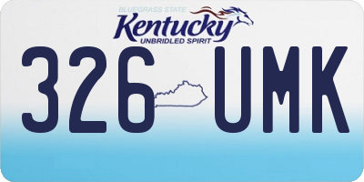 KY license plate 326UMK
