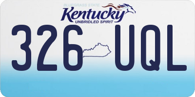 KY license plate 326UQL