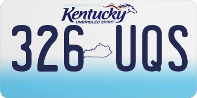 KY license plate 326UQS