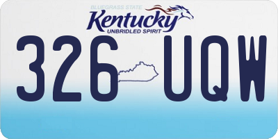 KY license plate 326UQW
