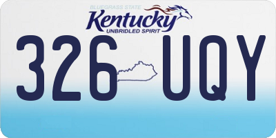 KY license plate 326UQY
