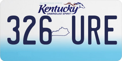 KY license plate 326URE