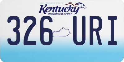 KY license plate 326URI