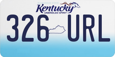 KY license plate 326URL