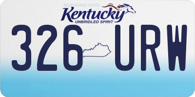 KY license plate 326URW