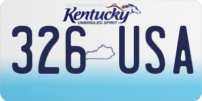 KY license plate 326USA
