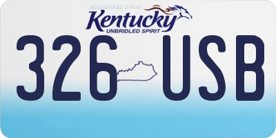 KY license plate 326USB