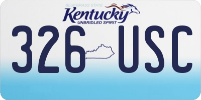 KY license plate 326USC