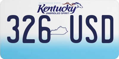 KY license plate 326USD
