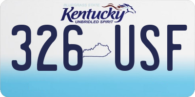 KY license plate 326USF