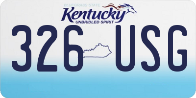 KY license plate 326USG