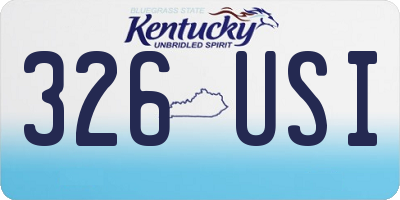 KY license plate 326USI