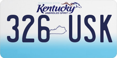 KY license plate 326USK