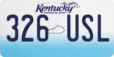 KY license plate 326USL
