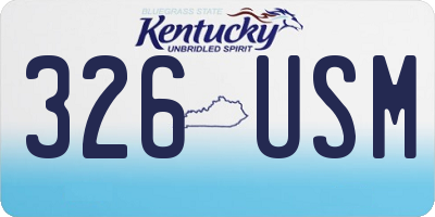 KY license plate 326USM