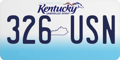KY license plate 326USN