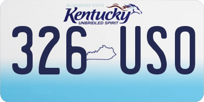 KY license plate 326USO