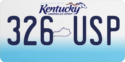 KY license plate 326USP