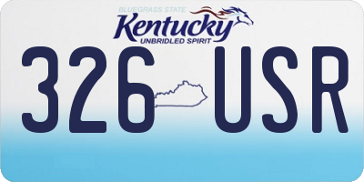 KY license plate 326USR