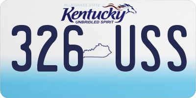 KY license plate 326USS