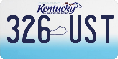KY license plate 326UST
