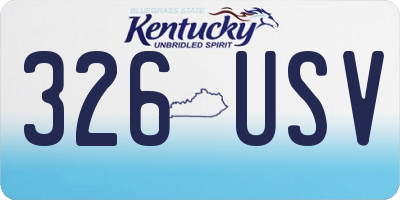 KY license plate 326USV