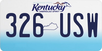 KY license plate 326USW