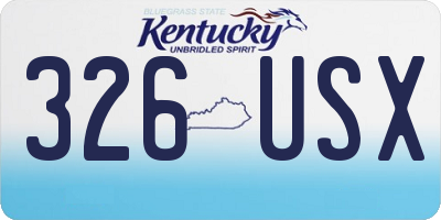KY license plate 326USX